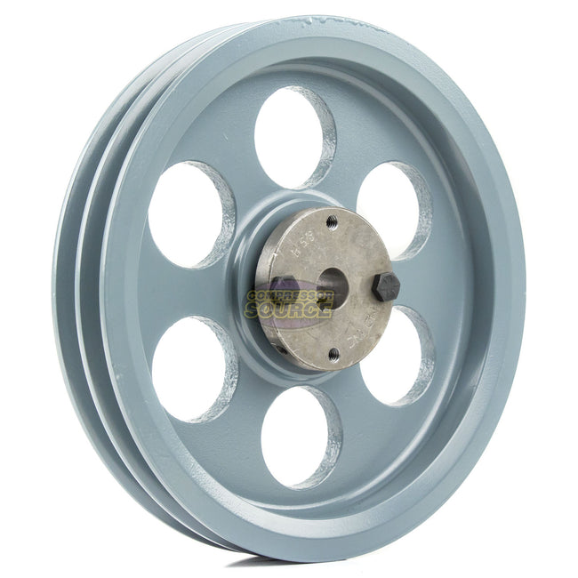 8.25" Double Groove Pulley fits A Section V-Belt 4L with 5/8" Sheave Bushing 2AK84H