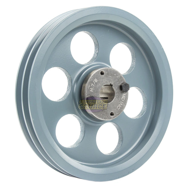 8.25" Double Groove Pulley fits A Section V-Belt 4L with 7/8" Sheave Bushing 2AK84H
