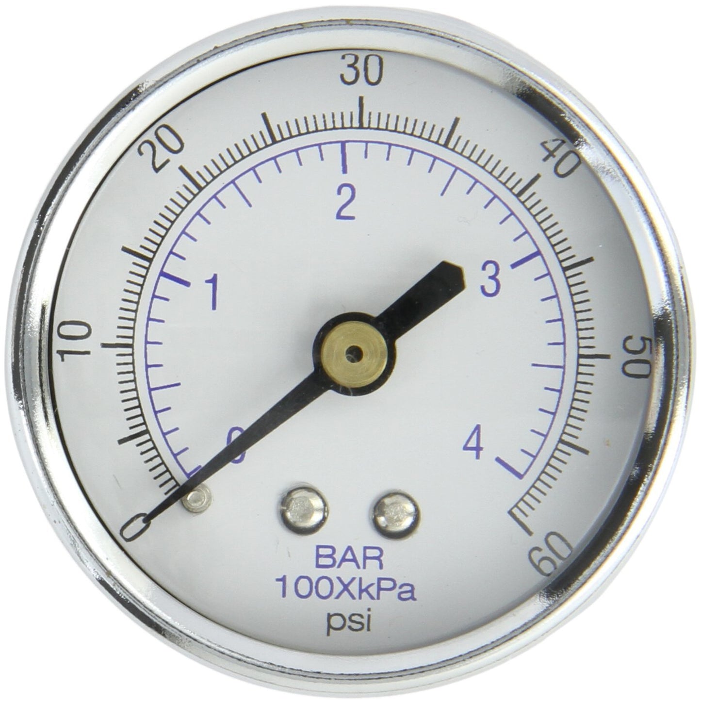 1/4" Male 0-60 PSI Back Mount Air Compressor Air Pressure Gauge