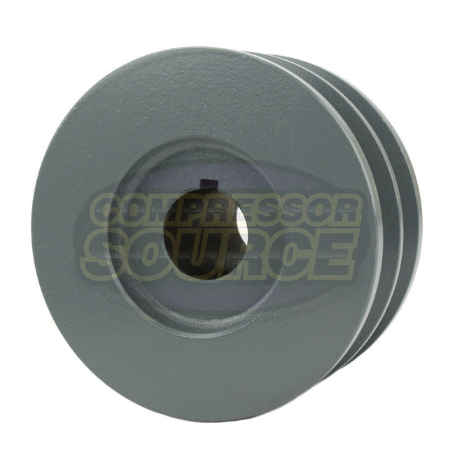 3.75" Double Groove Pulley fits B Section V-Belt 5L fits 7/8" Shaft 2BK36