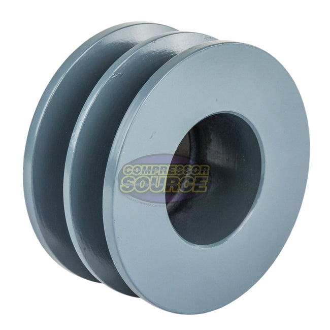 3.35" Double Groove Pulley fits B Section V-Belt 5L with 3/4" Sheave Bushing 2BK32H