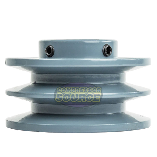 3.75" Double Groove Pulley fits B Section V-Belt 5L fits 1-1/8" Shaft 2BK36