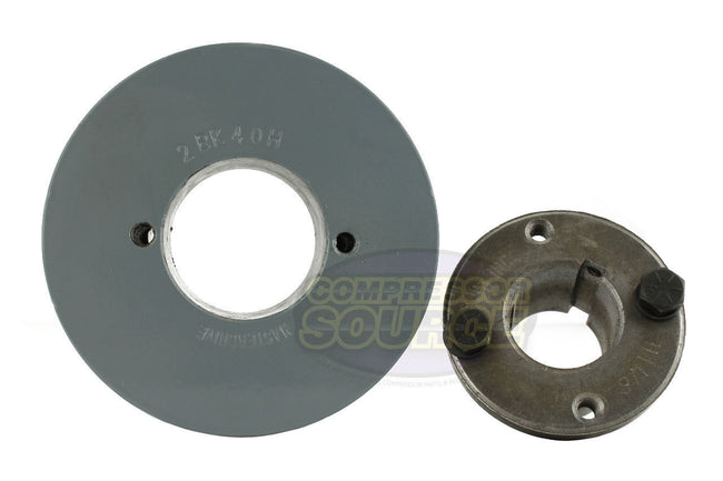 4" Double Groove Pulley fits B Section V-Belt 5L with 1-1/8" Sheave Bushing 2BK40H