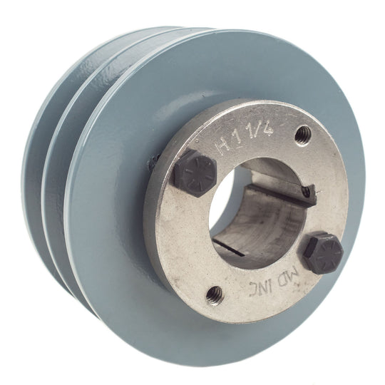 4" Double Groove Pulley fits B Section V-Belt 5L with 1-1/4" Sheave Bushing 2BK40H
