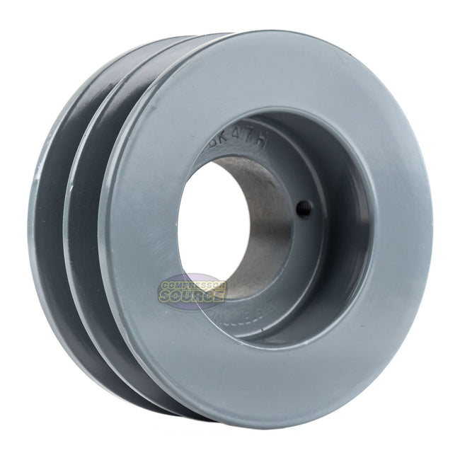 4.5" Double Groove Pulley fits B Section V-Belt 5L with 1" Sheave Bushing 2BK47H