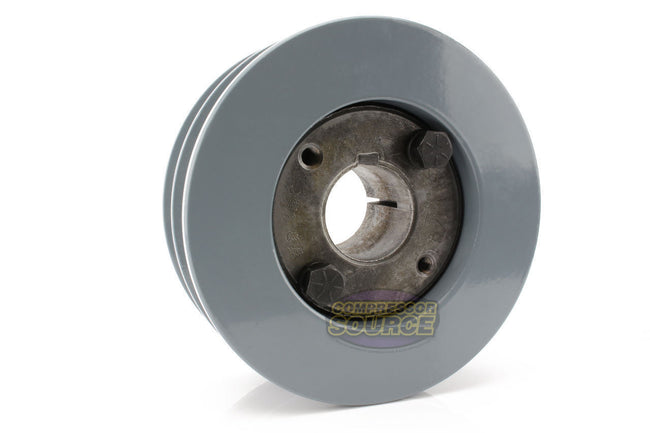 4.5" Double Groove Pulley fits B Section V-Belt 5L with 1-1/8" Sheave Bushing 2BK47H