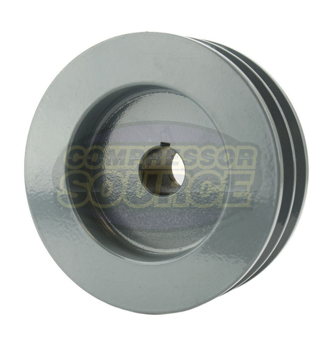 5" Double Groove Pulley fits B Section V-Belt 5L fits 7/8" Keyed Shaft 2BK52