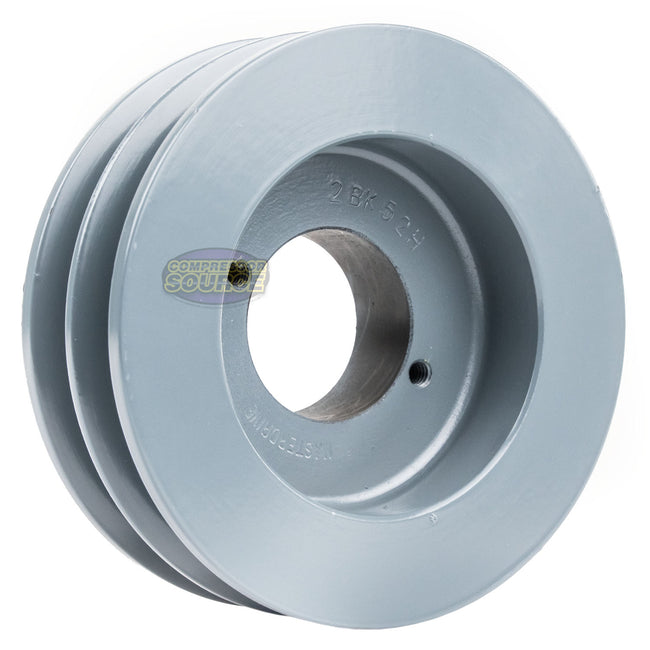 5" Double Groove Pulley fits B Section V-Belt 5L with 5/8" Sheave Bushing 2BK52H