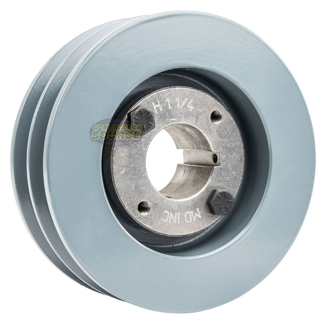 5" Double Groove Pulley fits B Section V-Belt 5L with 1-1/4" Sheave Bushing 2BK52H