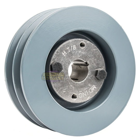 5" Double Groove Pulley fits B Section V-Belt 5L with 7/8" Sheave Bushing 2BK52H