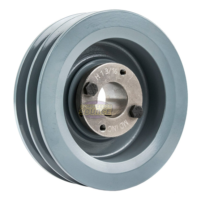 6" Double Groove Pulley fits B Section V-Belt 5L with 1-3/16" Sheave Bushing 2BK62H