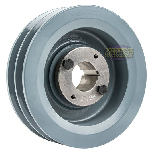 6" Double Groove Pulley fits B Section V-Belt 5L with 1-3/8" Sheave Bushing 2BK62H
