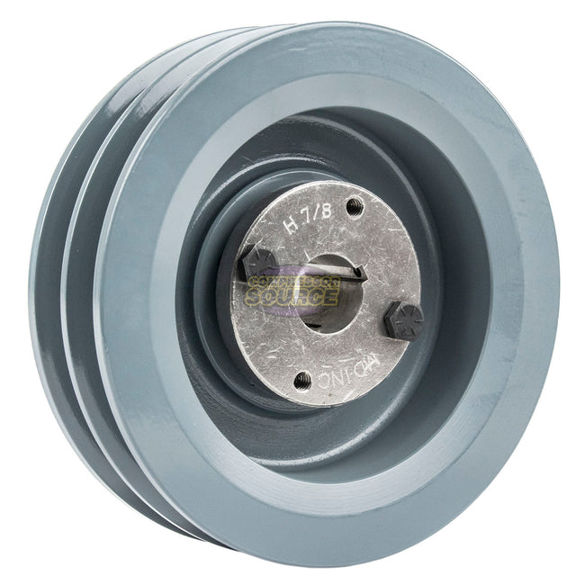 6" Double Groove Pulley fits B Section V-Belt 5L with 7/8" Sheave Bushing 2BK62H