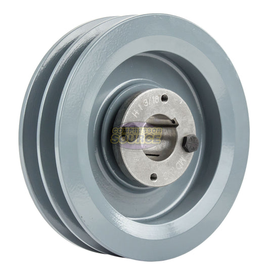 5.75" Double Groove Pulley fits B Section V-Belt 5L with 1-3/16" Sheave Bushing 2BK60H