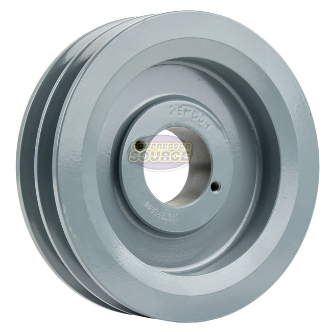 6.25" Double Groove Pulley fits B Section V-Belt 5L with 1-1/4" Sheave Bushing 2BK65H