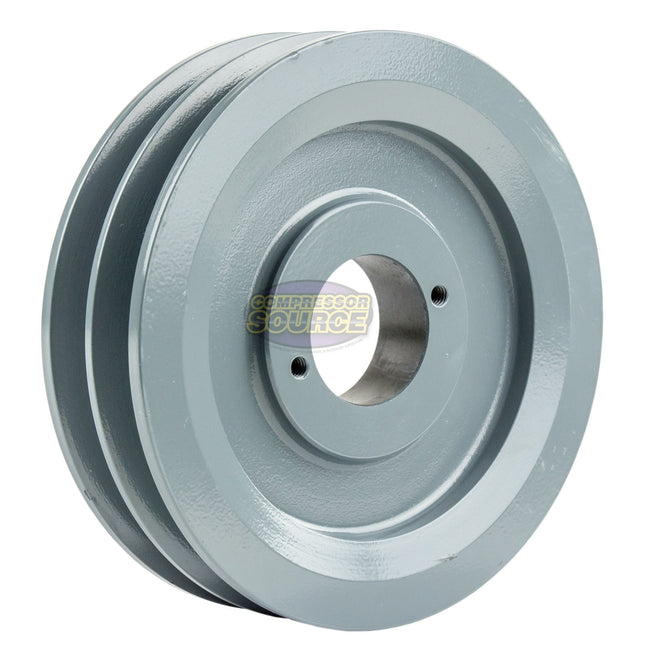 5.75" Double Groove Pulley fits B Section V-Belt 5L with 1" Sheave Bushing 2BK60H