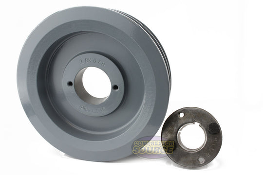 6.5" Double Groove Pulley fits B Section V-Belt 5L with 1-3/8" Sheave Bushing 2BK67H