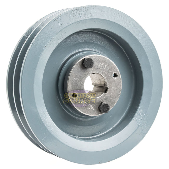 6.5" Double Groove Pulley fits B Section V-Belt 5L with 1" Sheave Bushing 2BK67H