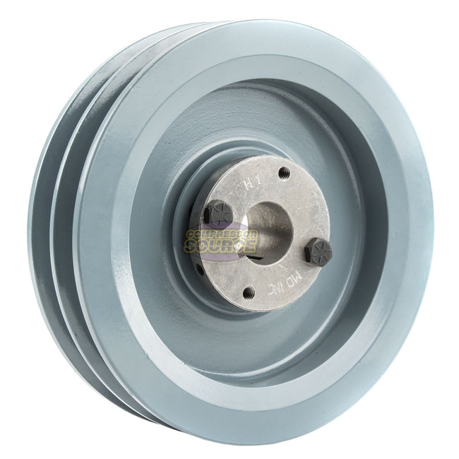 6.75" Double Groove Pulley fits B Section V-Belt 5L with 1" Sheave Bushing 2BK70H