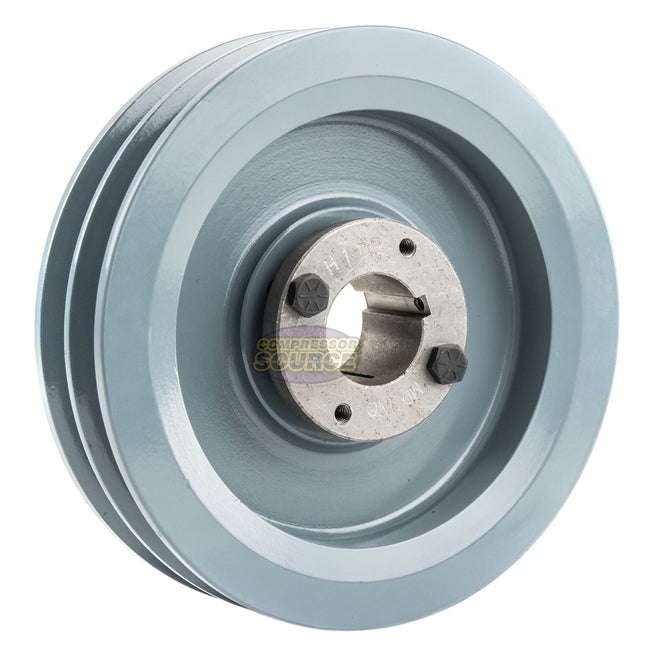 6.75" Double Groove Pulley fits B Section V-Belt 5L with 1-1/4" Sheave Bushing 2BK70H