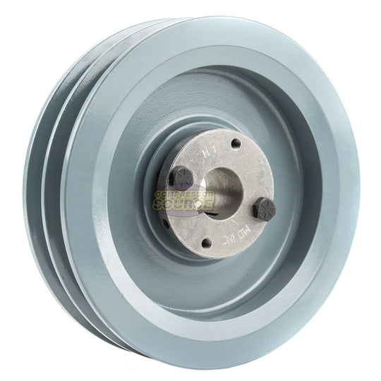 6.75" Double Groove Pulley fits B Section V-Belt 5L with 1" Sheave Bushing 2BK70H