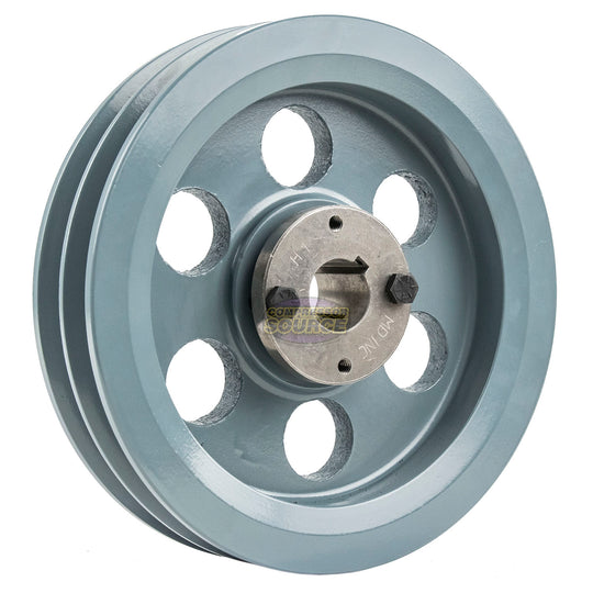 7.75" Double Groove Pulley fits B Section V-Belt 5L with 1" Sheave Bushing 2BK80H