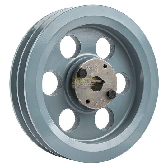 7.75" Double Groove Pulley fits B Section V-Belt 5L with 3/4" Sheave Bushing 2BK80H