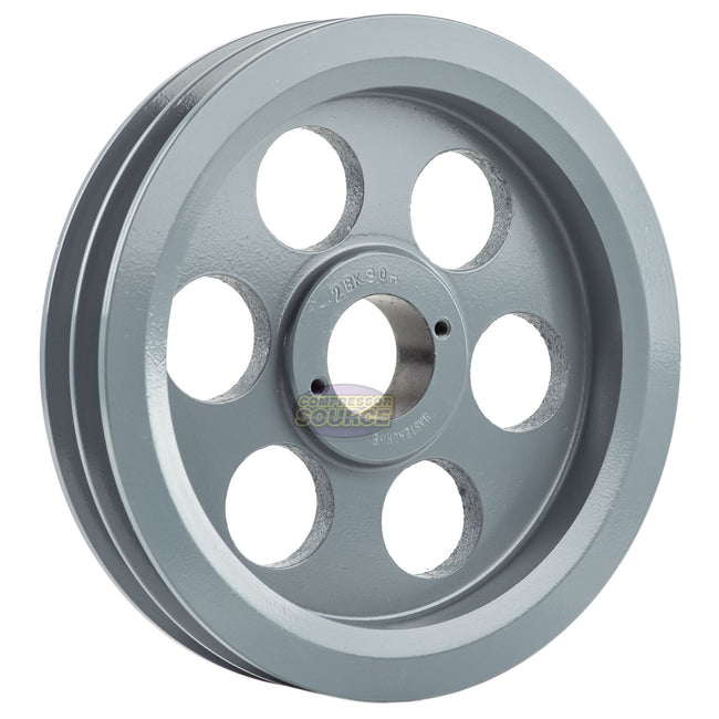 8.75" Double Groove Pulley fits B Section V-Belt 5L with 1-1/8" Sheave Bushing 2BK90H