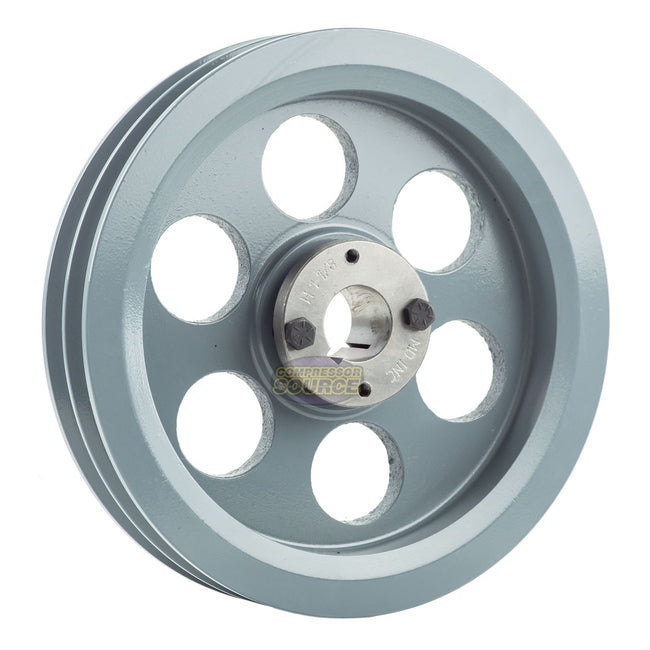 8.75" Double Groove Pulley fits B Section V-Belt 5L with 1-1/8" Sheave Bushing 2BK90H