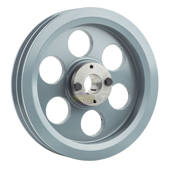8.75" Double Groove Pulley fits B Section V-Belt 5L with 1-1/8" Sheave Bushing 2BK90H