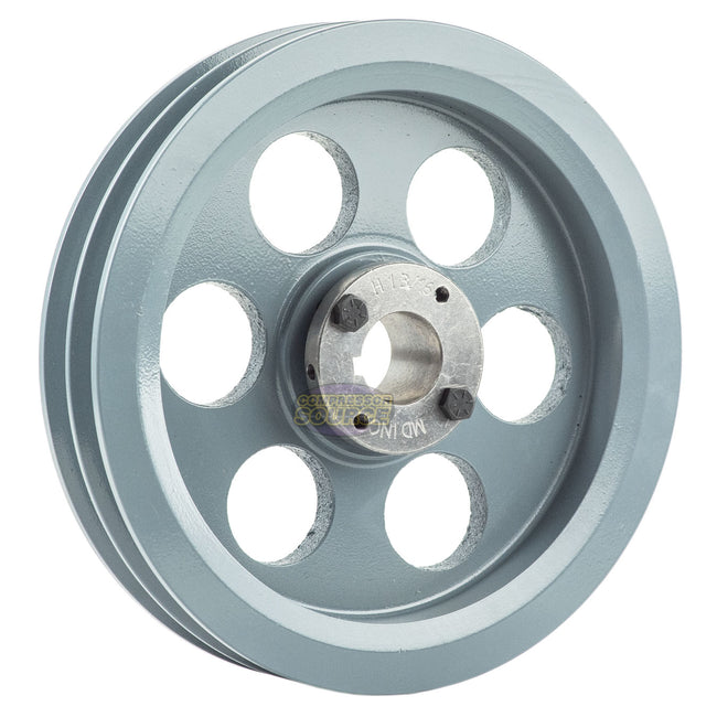 8.75" Double Groove Pulley fits B Section V-Belt 5L with 1-3/16" Sheave Bushing 2BK90H