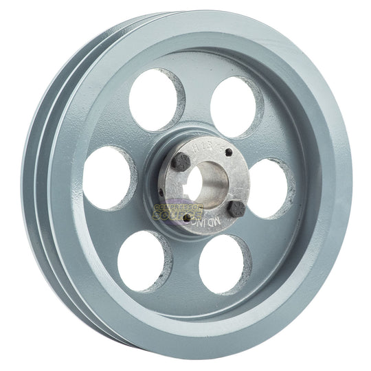 8.75" Double Groove Pulley fits B Section V-Belt 5L with 1-3/16" Sheave Bushing 2BK90H