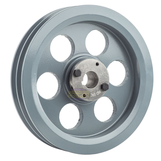 8.75" Double Groove Pulley fits B Section V-Belt 5L with 1" Sheave Bushing 2BK90H