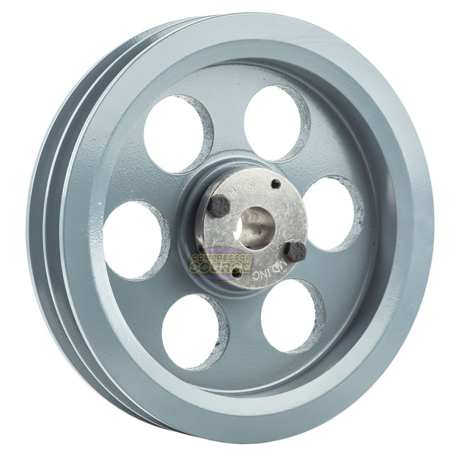 8.75" Double Groove Pulley fits B Section V-Belt 5L with 7/8" Sheave Bushing 2BK90H