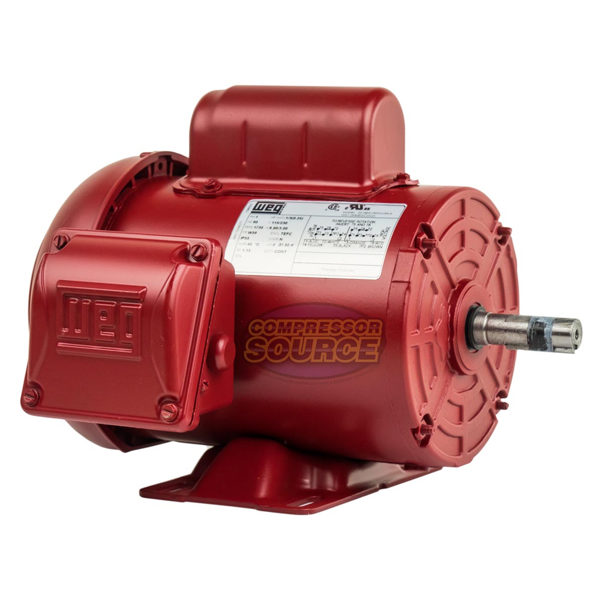 1/3 HP Farm Duty Electric Motor W56 Frame 1735 RPM Single Phase TEFC WEG New