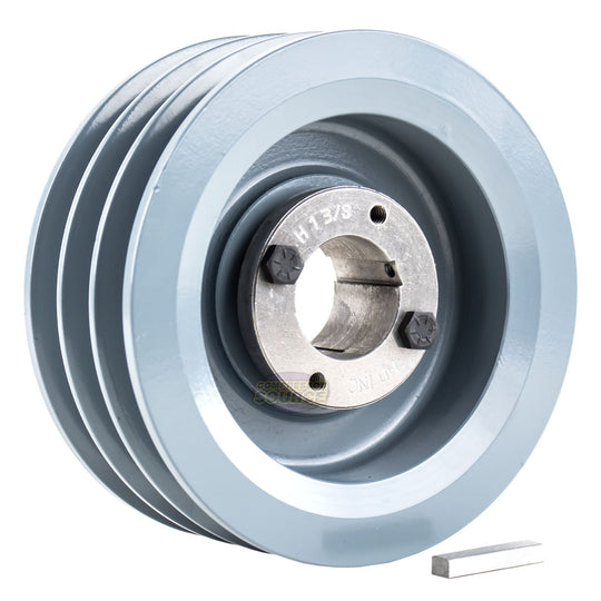 6" Triple Groove Pulley fits B Section V-Belt 5L with 1-3/8" Sheave Bushing 3BK62H