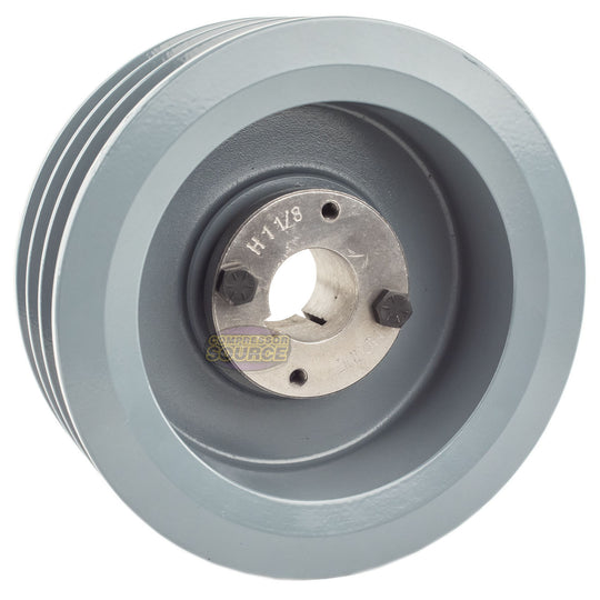 5.5" Triple Groove Pulley fits B Section V-Belt 5L with 1-1/8" Sheave Bushing 3BK57H