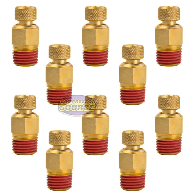 10 Pack 1/4" Male NPT Air Compressor Moisture Tank Drain Water Petcock Brass