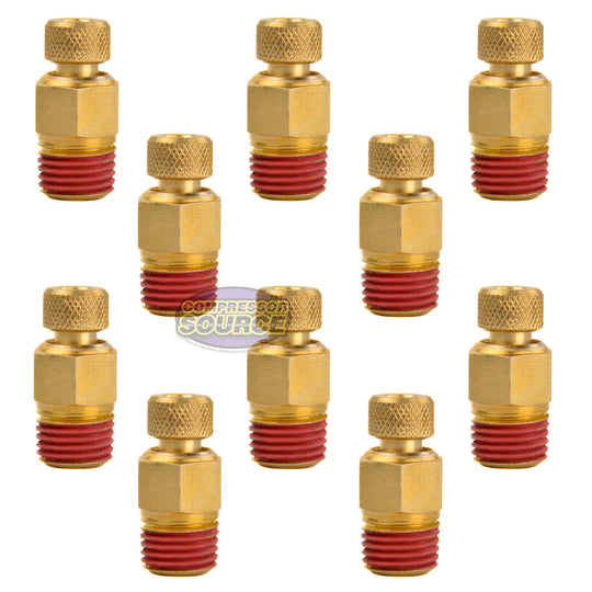 10 Pack 1/4" Male NPT Air Compressor Moisture Tank Drain Water Petcock Brass