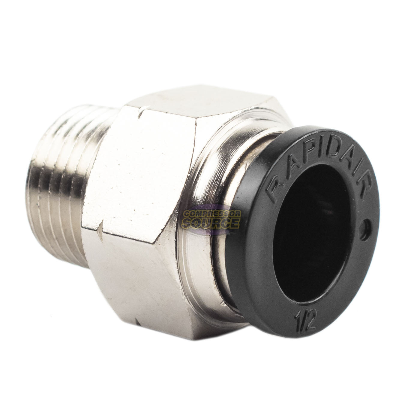 RAPIDAIR 3/8" Male NPT Straight Push Lock Fitting 50100