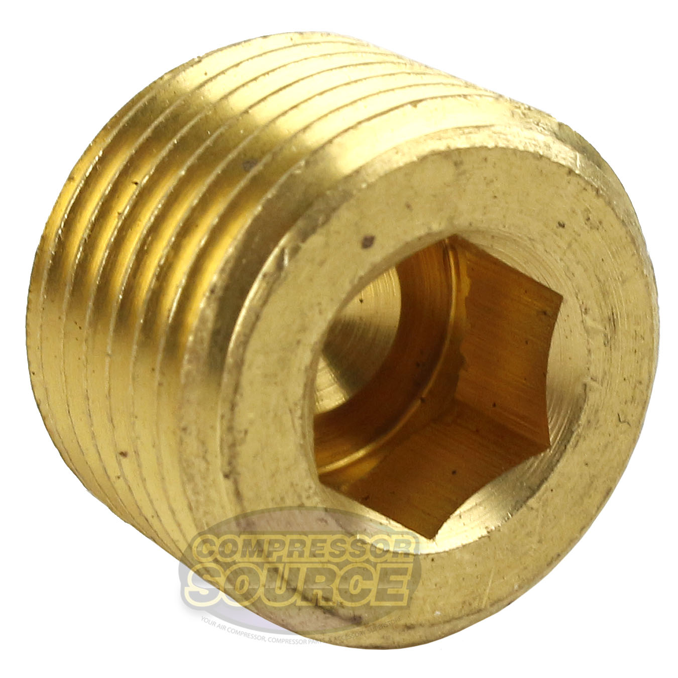 3/8" Solid Brass Male NPT Thread Allen Head Pipe Plug Hex Socket 50135 2-Pack
