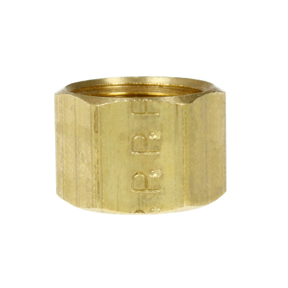 2 Pack 3/8" Compression Nut Hex Shape 9/16"-24 Thread Size Solid Brass Fitting