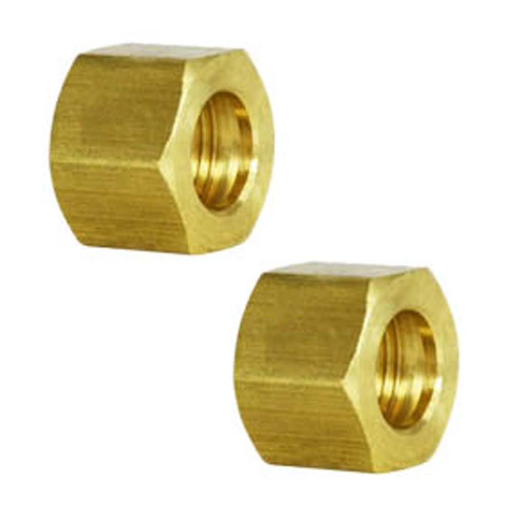 3/4" Compression Nut Hex Shape 1" Thread Size Brass Compression Fitting 2-Pack