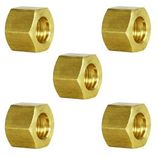 3/4" Compression Nut Hex Shape 1" Thread Size Brass Compression Fitting 5-Pack