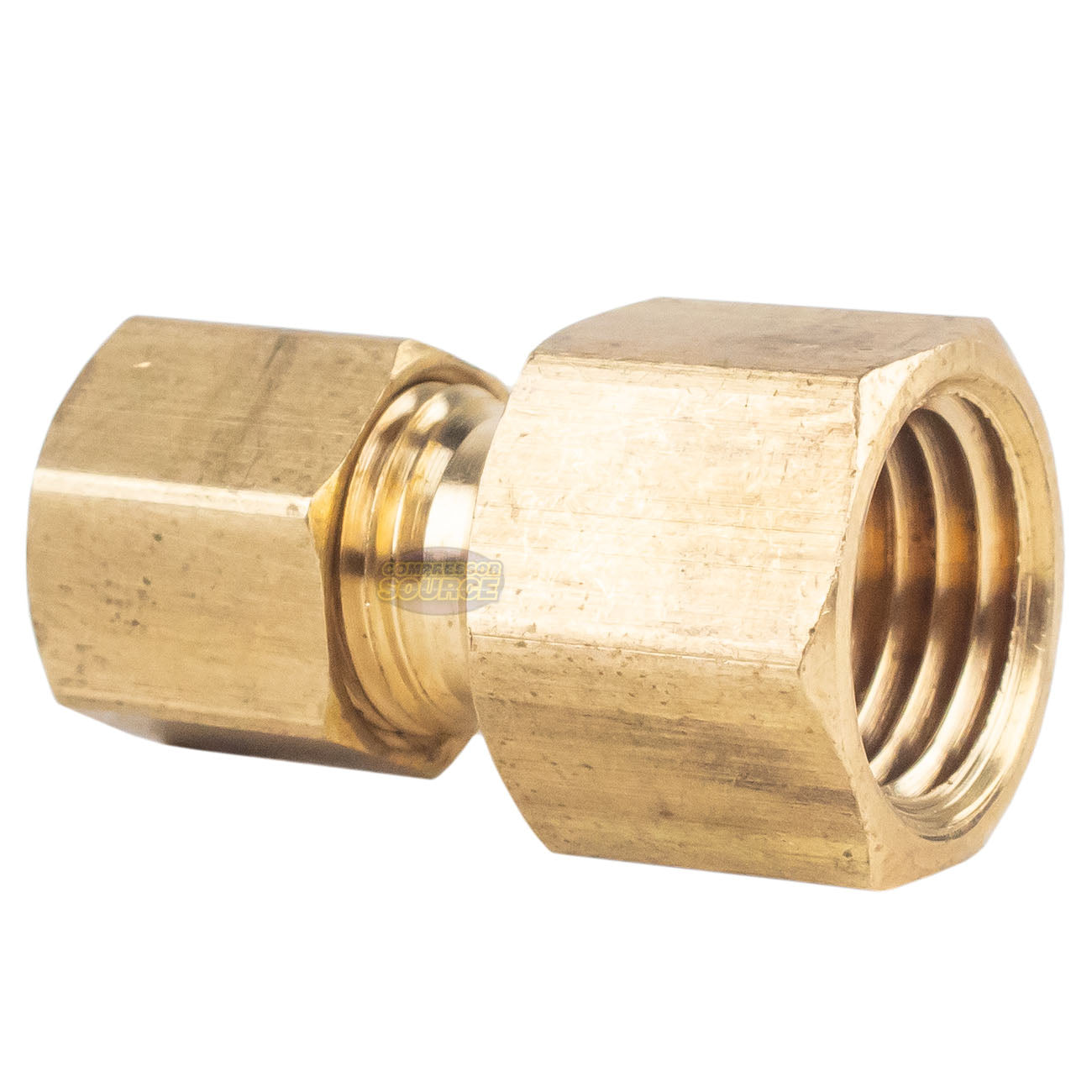 1/4" FNPT x 1/4" Compression Brass Female Pipe Fitting Connector with Ferrule