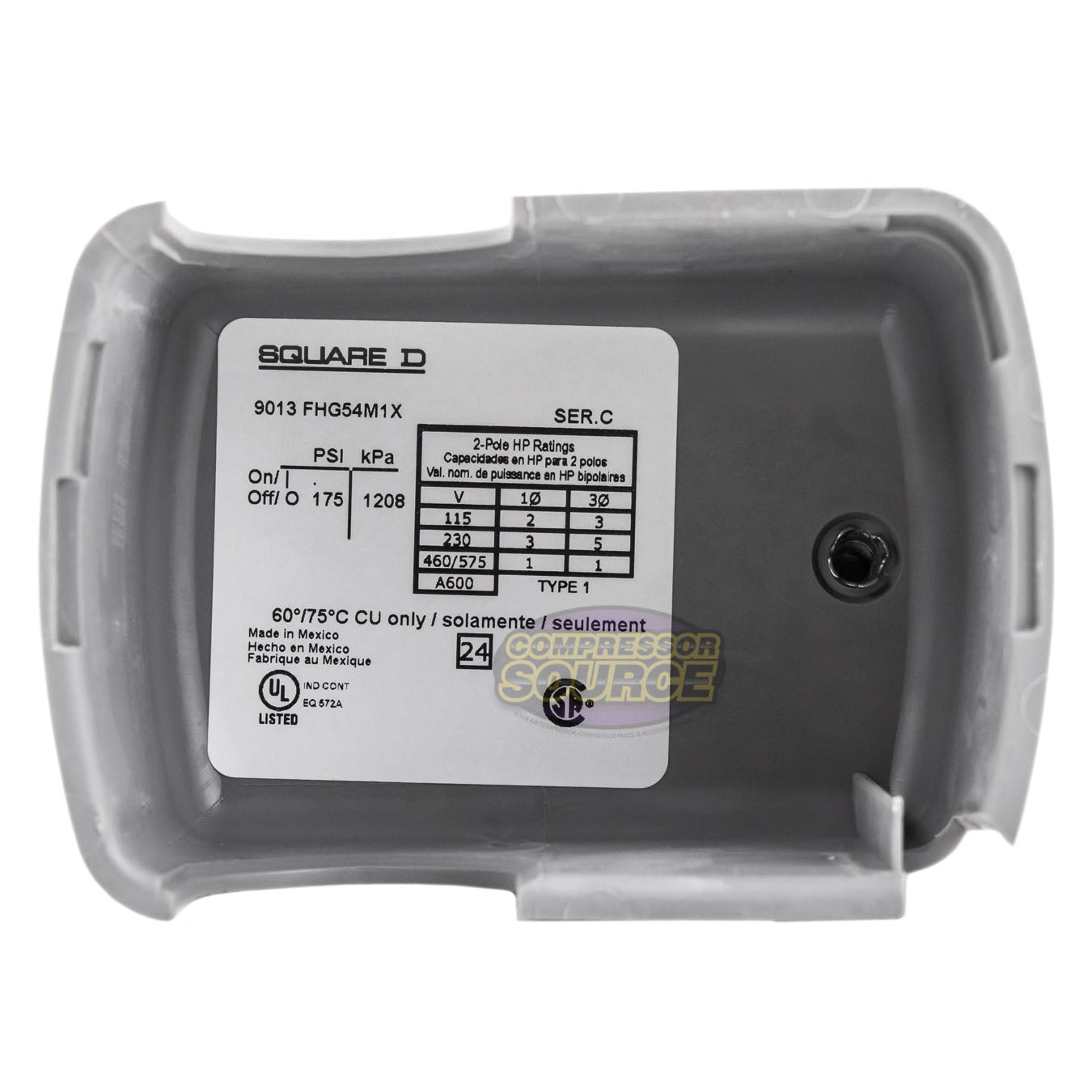 Square D 4 Port 135-175 PSI Air Compressor Pressure Switch 9013FHG54J59M1X New