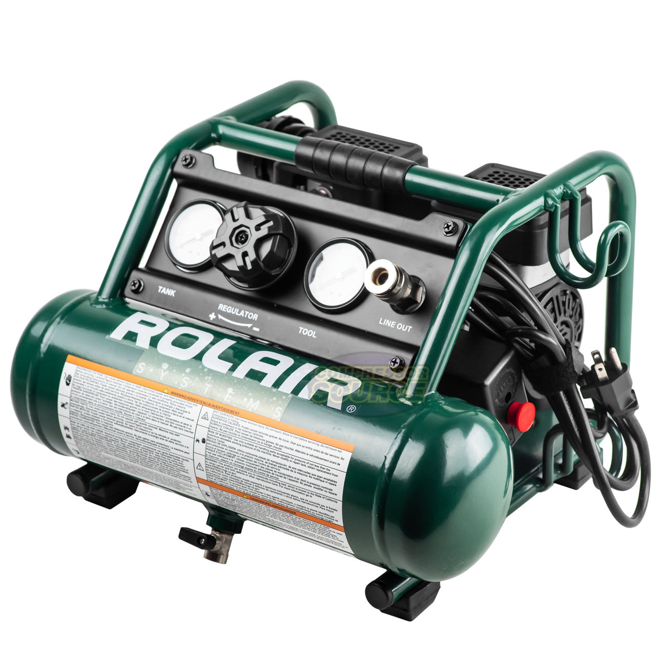 Rolair AB5Plus Portable Hand Carry Air Compressor 1/2 HP 1 Gallon 1 CFM Oilless