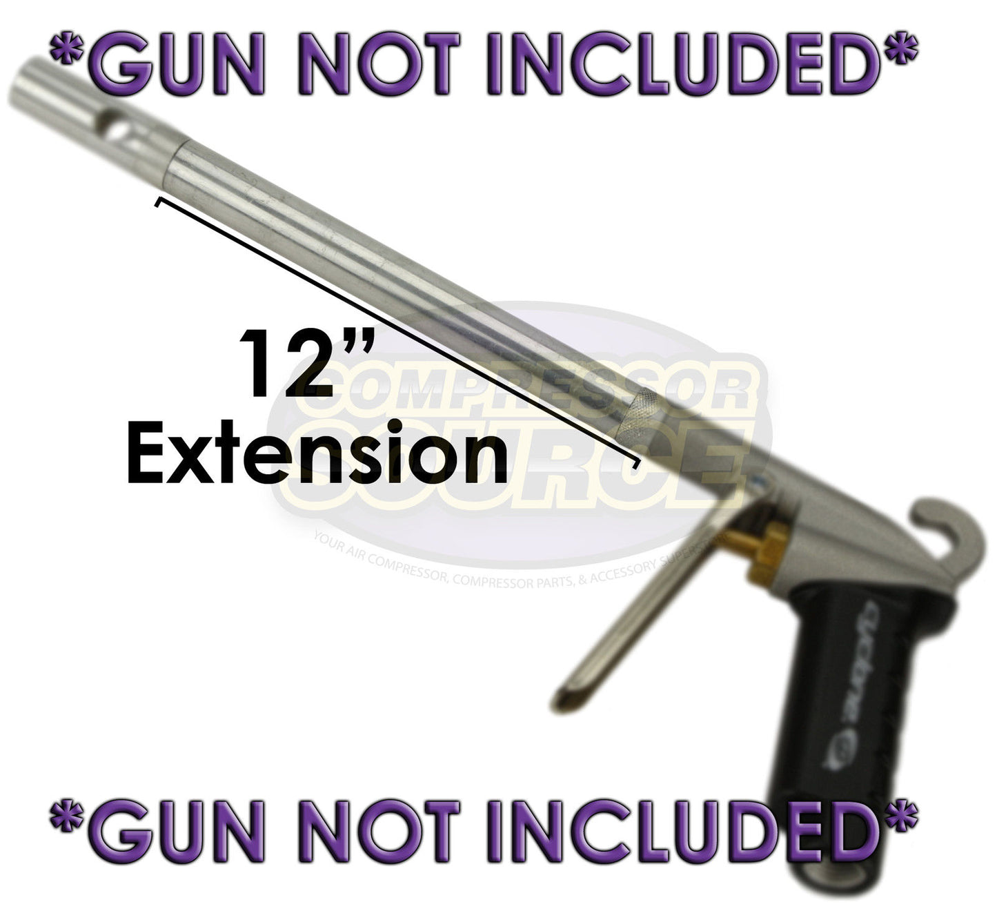 ﻿12" Blow Air Gun Extender Extension for Cyclone Brand 1/4: NPT Pneumatic AG1012