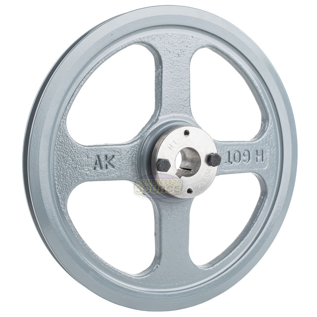 10.75" Single Groove Pulley fits A Section V-Belt 4L with 1" Sheave Bushing AK109H