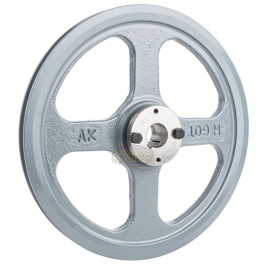 10.75" Single Groove Pulley fits A Section V-Belt 4L with 1" Sheave Bushing AK109H